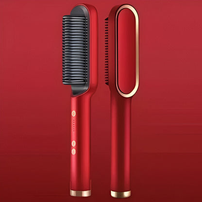Electric Hair Straightener Heating Brush Styler