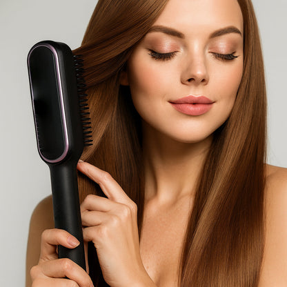 Electric Hair Straightener Heating Brush Styler - Lusomart