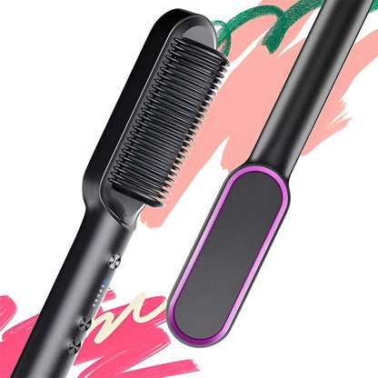 Electric Hair Straightener Heating Brush Styler