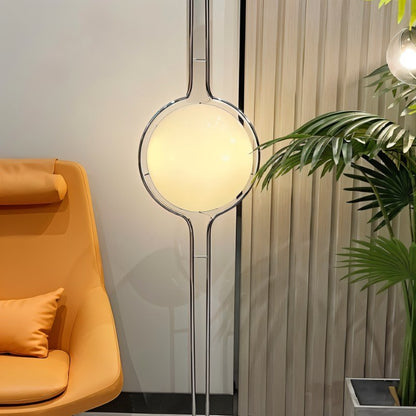 Tall Floor Lamp with Cream Shade Globes