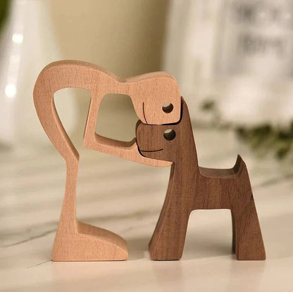 Natural Wooden Pet Figurines - Lusomart