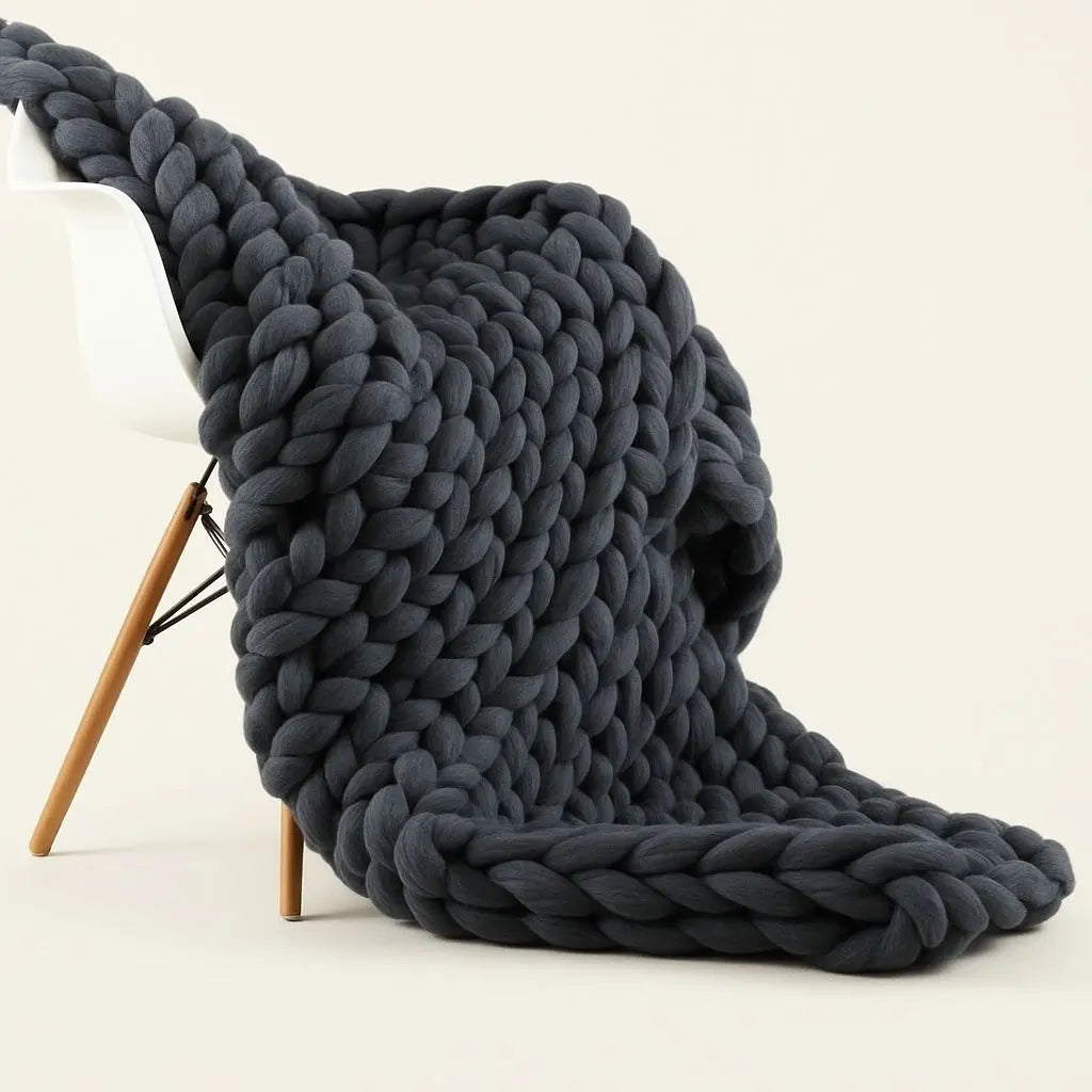 Plush Thick Woolen Knit Throw Blanket - Lusomart
