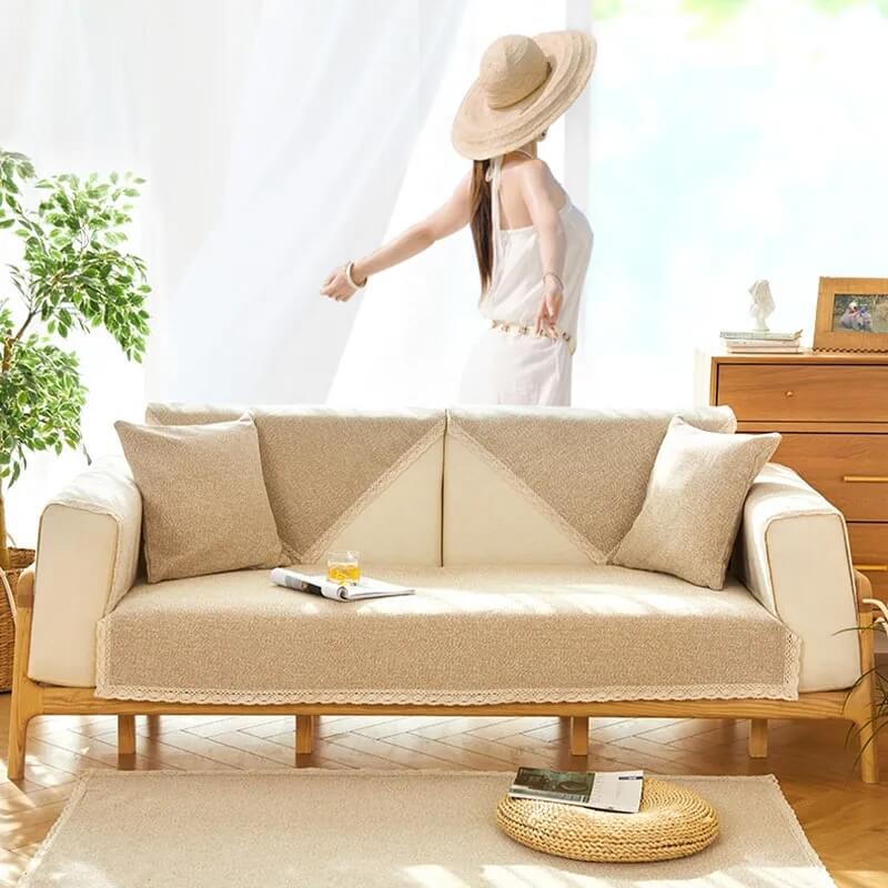 Durable Cotton Sofa Slipcover for All Year Round Use