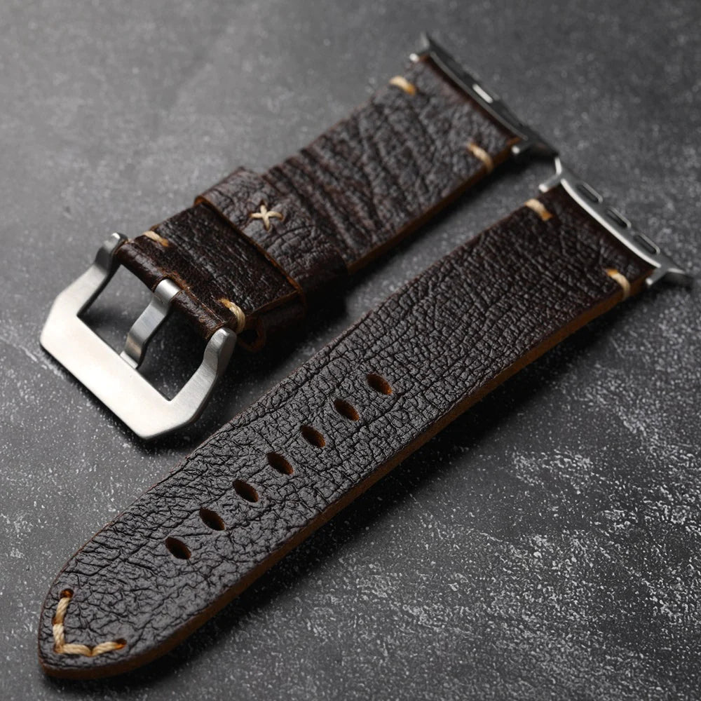 Genuine Classic Leather Strap For Apple Watch - Lusomart