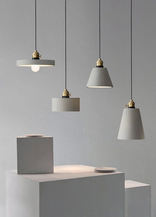 Unique Concrete Pendant Lamp with LED Bulb Included - Lusomart