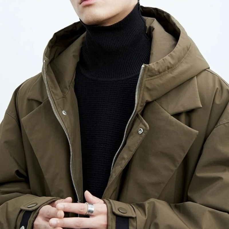 Harold | Men's Warm Waterproof Trench - Elegant Quilted Puffer Design 1