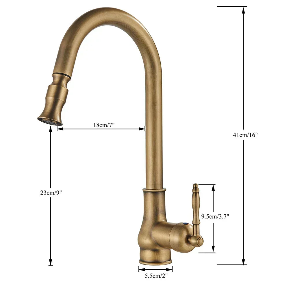 Classic Bronze Rotating Kitchen Faucet With Dark Finish