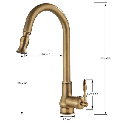Classic Bronze Rotating Kitchen Faucet With Dark Finish