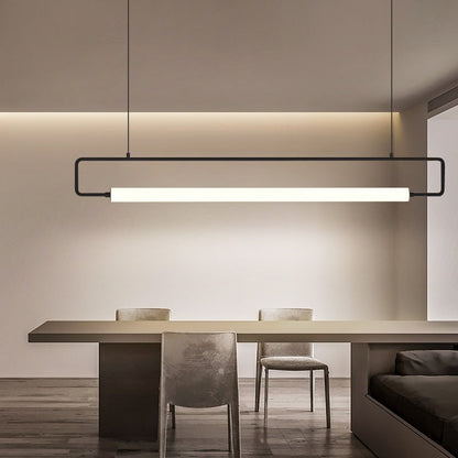 Sleek Modern Black Dining Room Chandelier Light