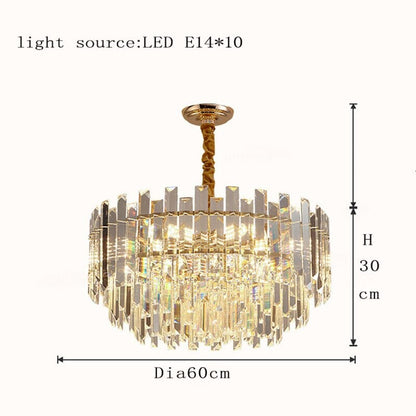 Circular Glass LED Lamp With Brass Decoration