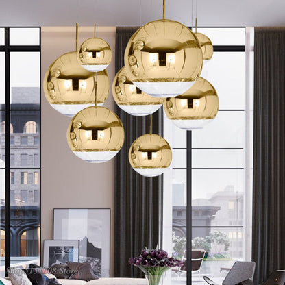 Stunning Glass Pendant Light Clear Globe Chandelier