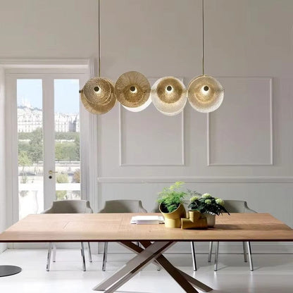 Luxury Round Glass Chandelier in Gold