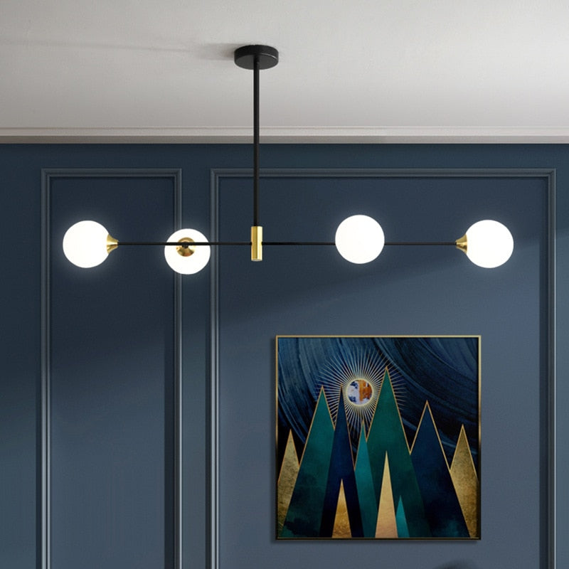 Sleek Glass Globe Pendant Light With LED Bulbs - Lusomart