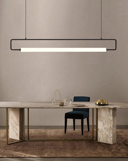 Sleek Modern Black Dining Room Chandelier Light