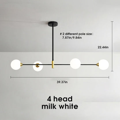 Sleek Glass Globe Pendant Light With LED Bulbs