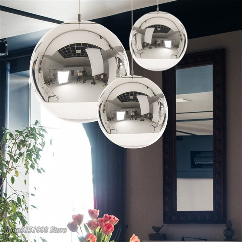 Stunning Glass Pendant Light Clear Globe Chandelier