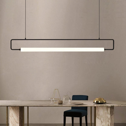 Sleek Modern Black Dining Room Chandelier Light