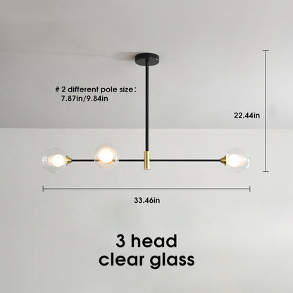 Sleek Glass Globe Pendant Light With LED Bulbs