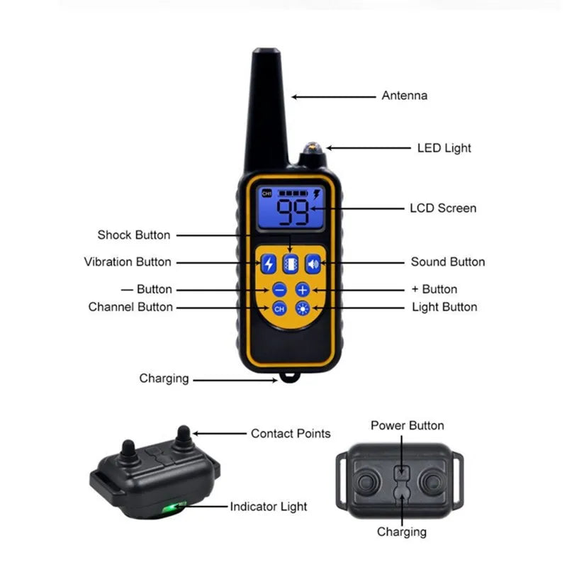 Rechargeable Waterproof Dog Shock Training Collar