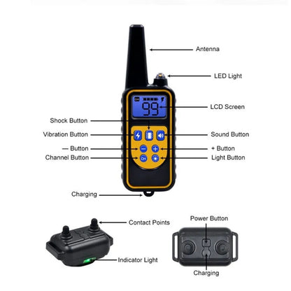 Rechargeable Waterproof Dog Shock Training Collar