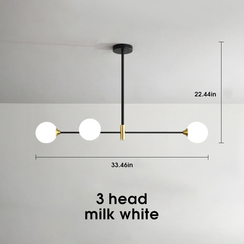 Sleek Glass Globe Pendant Light With LED Bulbs