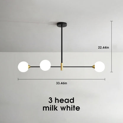 Sleek Glass Globe Pendant Light With LED Bulbs