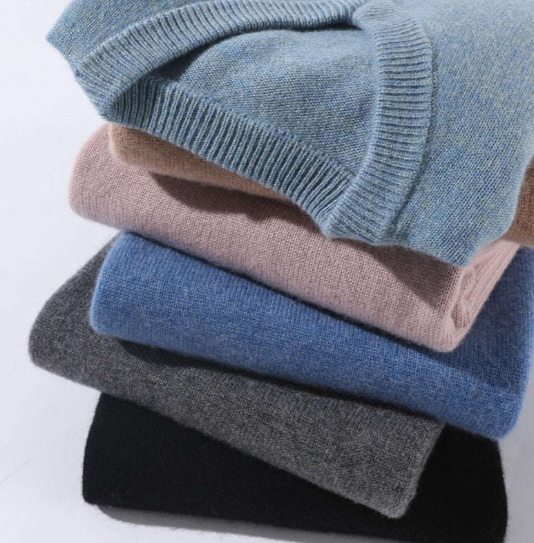 Luxurious Cashmere Crew Neck Sweater - Lusomart