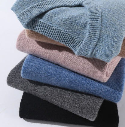 Luxurious Cashmere Crew Neck Sweater - Lusomart