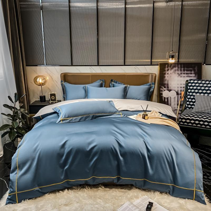 Soft Egyptian Cotton Gold Accent Bedding Set