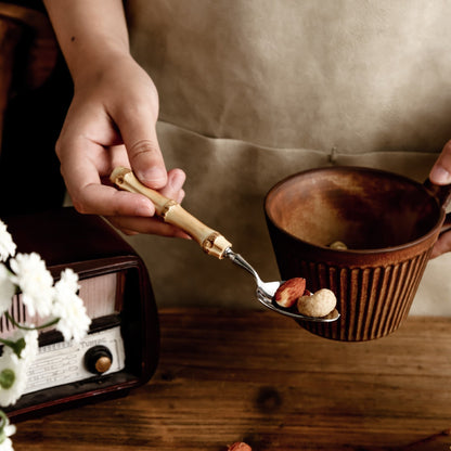 Eco Friendly Bamboo Stainless Steel Dining Utensil Set