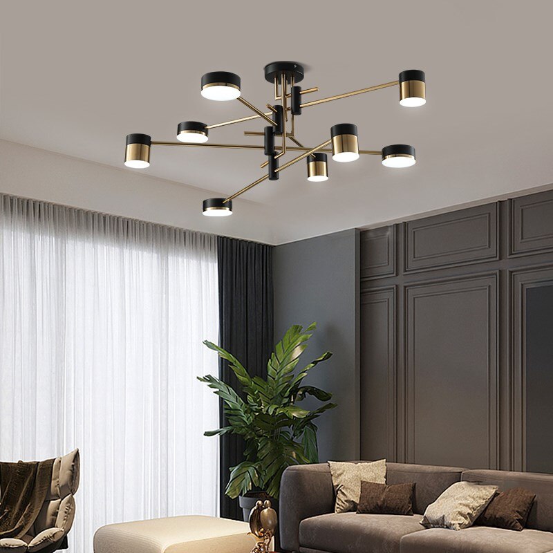 Luxury Gold And Black Crystal Chandelier