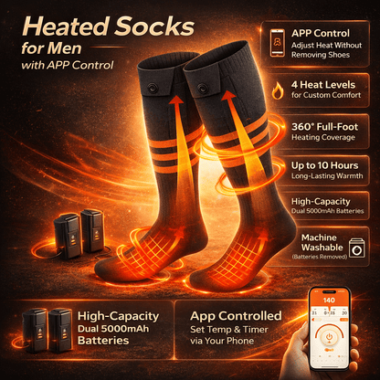 Warm Thermal Socks with Remote App Control