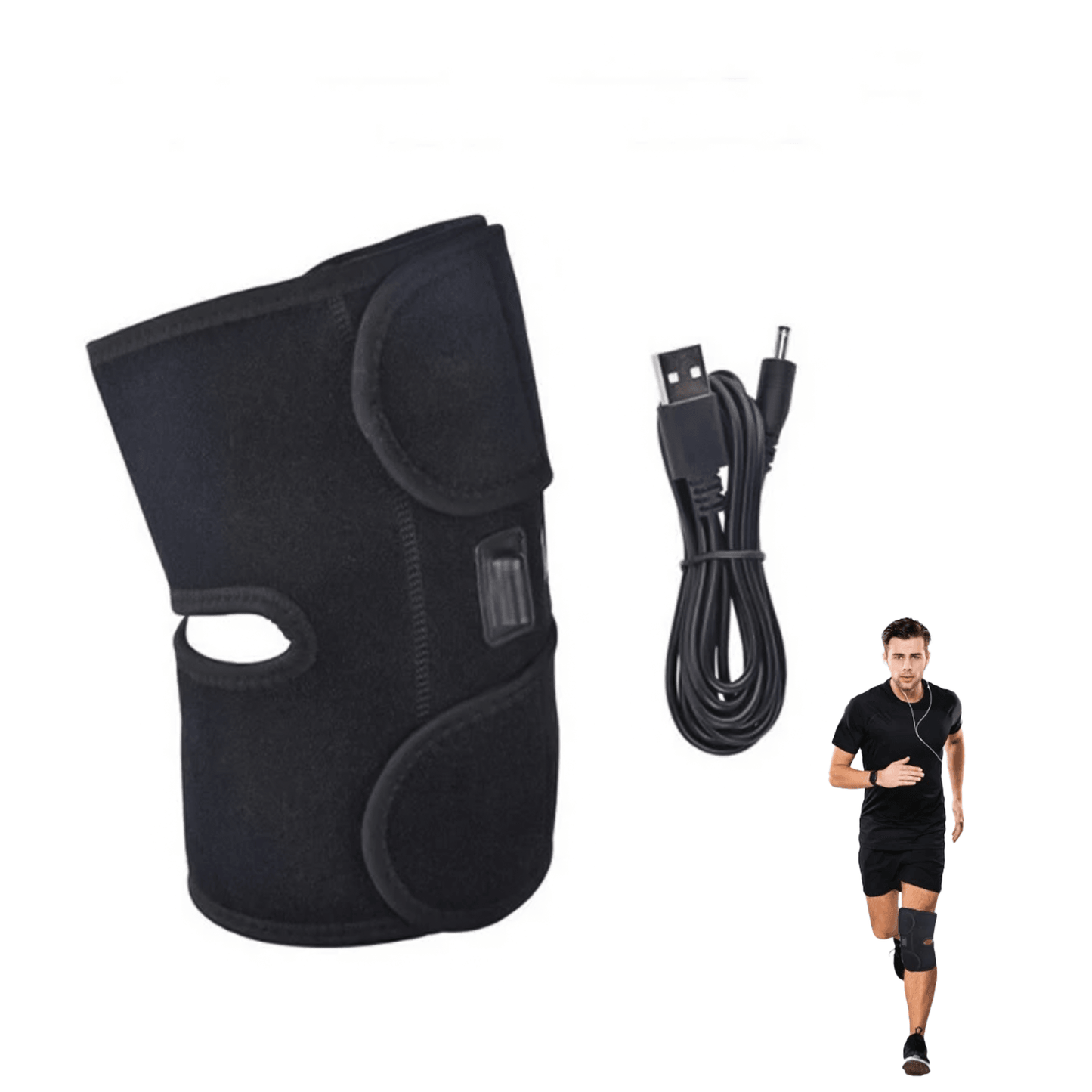 Heated Knee Brace - Heated Knee Brace Wrap Support | Electric Therapeutic Heating Pad W/Rechargable 7.4V 2600Mah Battery for Joint Pain Relief 1