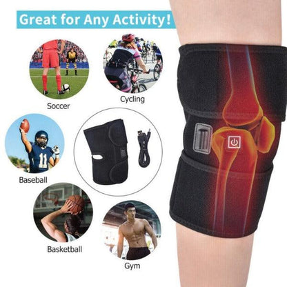 Heated Knee Brace - Heated Knee Brace Wrap Support | Electric Therapeutic Heating Pad W/Rechargable 7.4V 2600Mah Battery for Joint Pain Relief 4