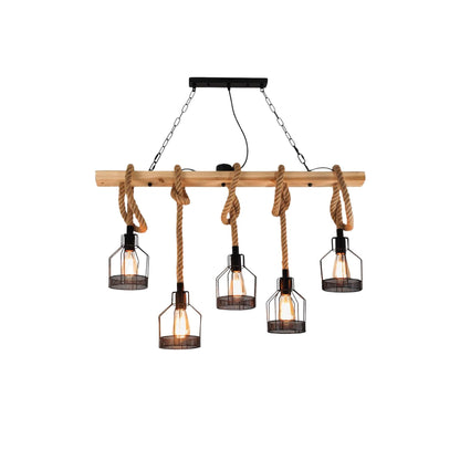 HempAura | Rustic Black Pendant Light with Vintage Industrial Charm 1