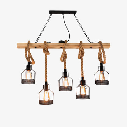HempAura | Rustic Black Pendant Light with Vintage Industrial Charm 2