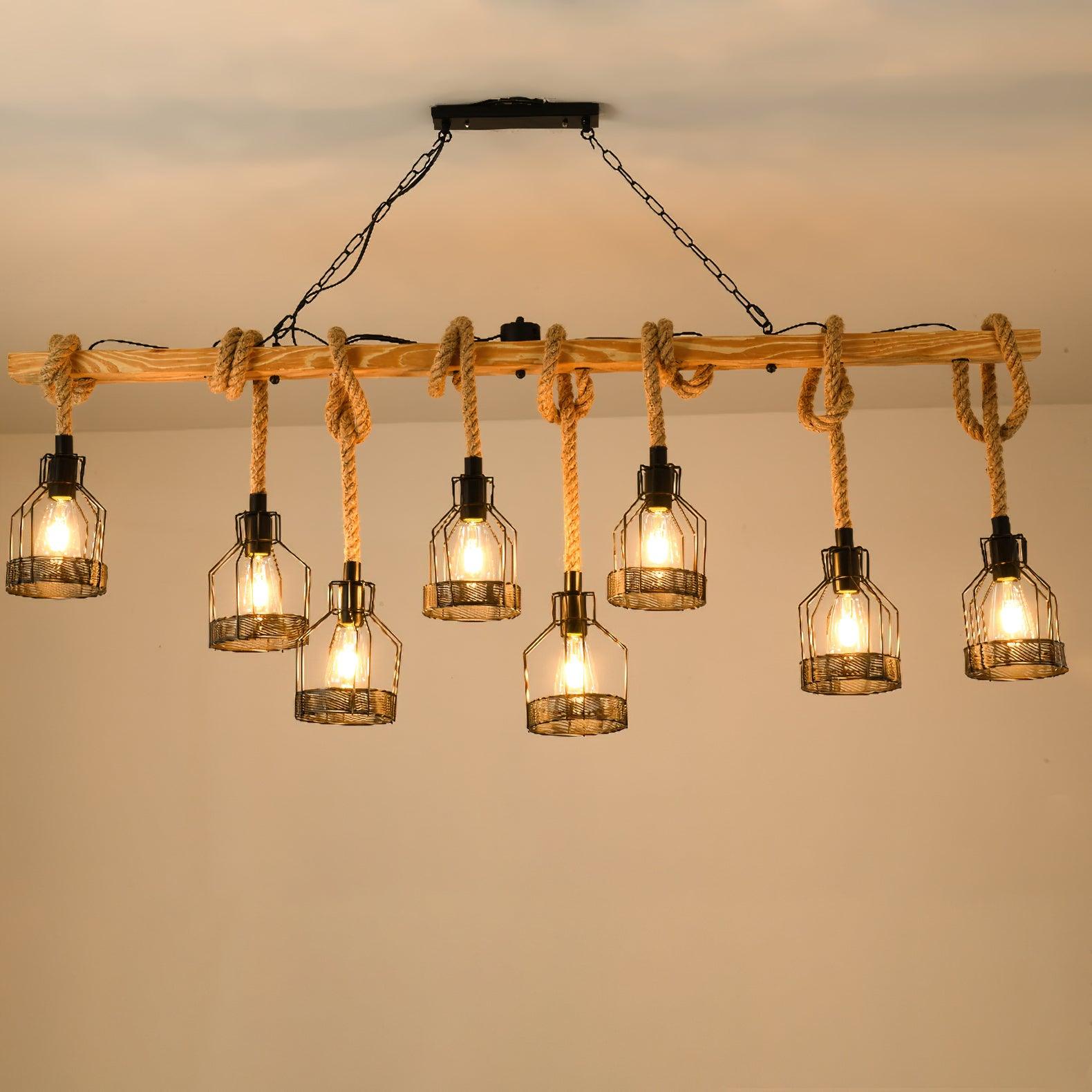HempAura | Rustic Black Pendant Light with Vintage Industrial Charm 9