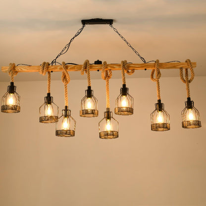 HempAura | Rustic Black Pendant Light with Vintage Industrial Charm 9