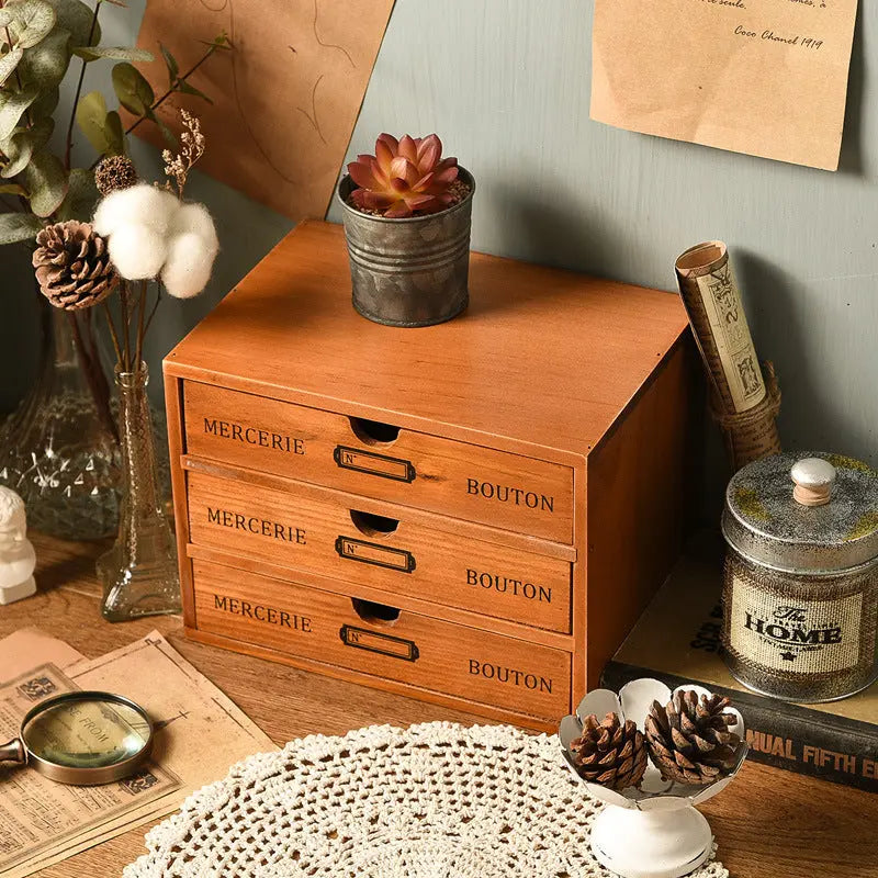 Heritage Vintage Wooden Storage Drawer Inovessa