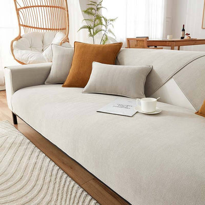 Soft Beige Woven Sofa Protector 70x70 cm