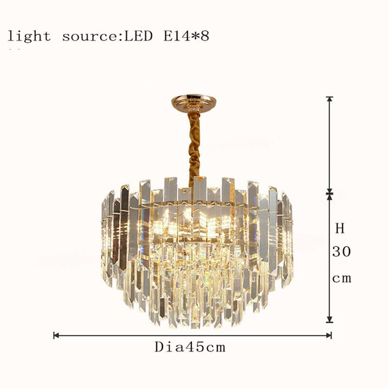 Circular Glass LED Lamp With Brass Decoration