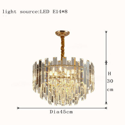 Circular Glass LED Lamp With Brass Decoration