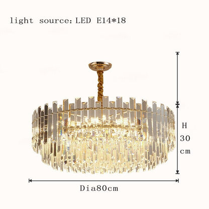 Circular Glass LED Lamp With Brass Decoration