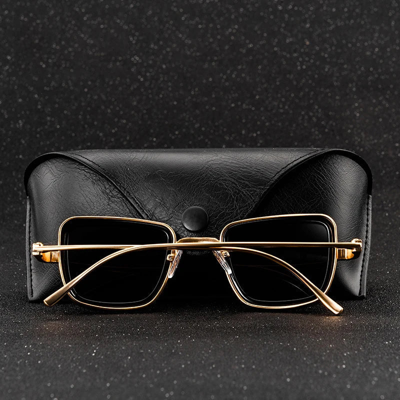 Trendy Steampunk Metal Aviator Sunglasses Polarized Lenses