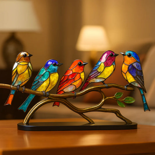 Colorful Glass Bird Figurine Table Decoration - Lusomart