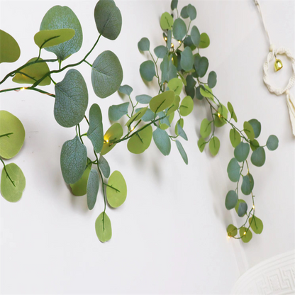 Rustic Eucalyptus LED String Mantle Decoration