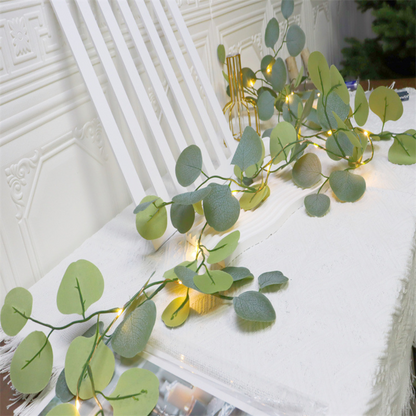 Rustic Eucalyptus LED String Mantle Decoration - Lusomart