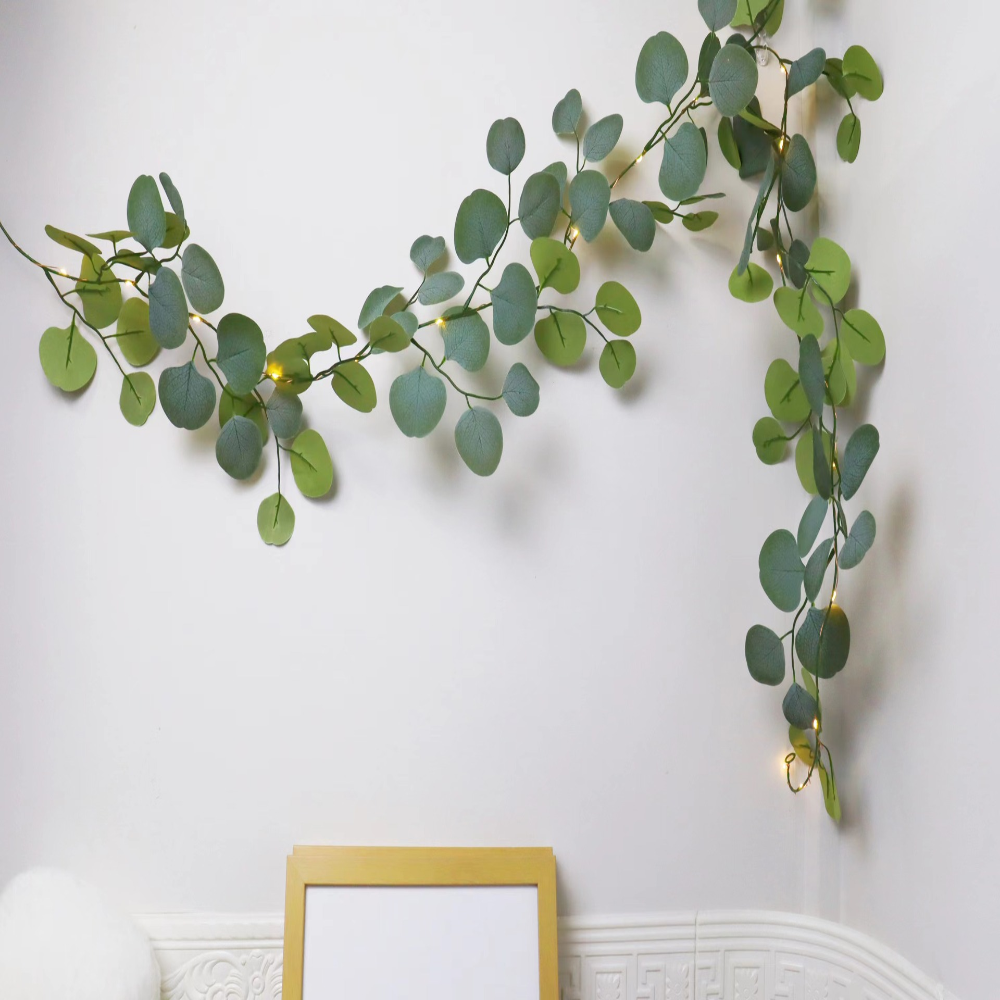Rustic Eucalyptus LED String Mantle Decoration