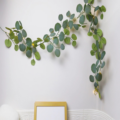 Rustic Eucalyptus LED String Mantle Decoration