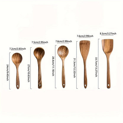 Natural Wood Kitchen Utensil Set